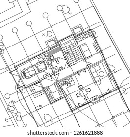 Abstract architectural drawings