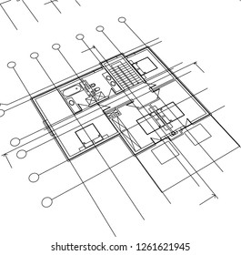 Abstract architectural drawings
