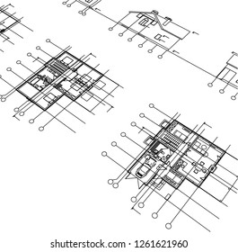 Abstract architectural drawings