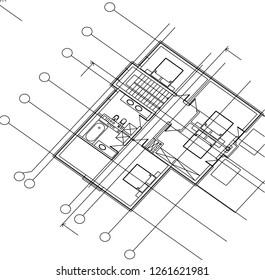 Abstract architectural drawings