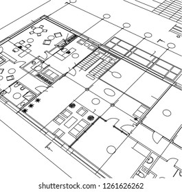 Abstract architectural drawings