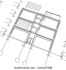 Abstract architectural drawings