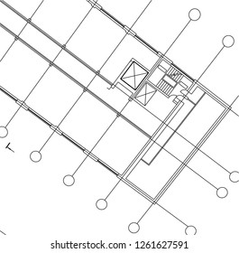 Abstract architectural drawings