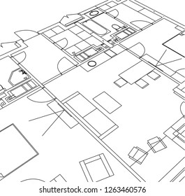 Abstract architectural drawings