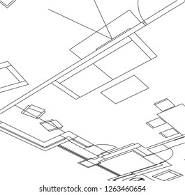 Abstract architectural drawings