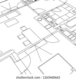 Abstract architectural drawings