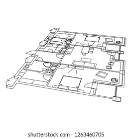 Abstract architectural drawings