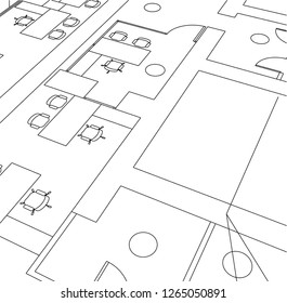 Abstract architectural drawings