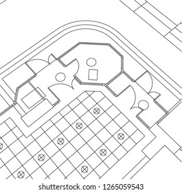 Abstract architectural drawings