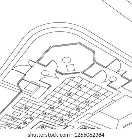 Abstract architectural drawings