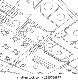 Abstract architectural drawings