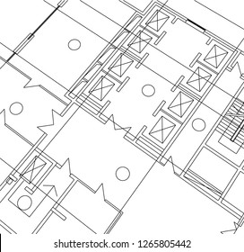 Abstract architectural drawings