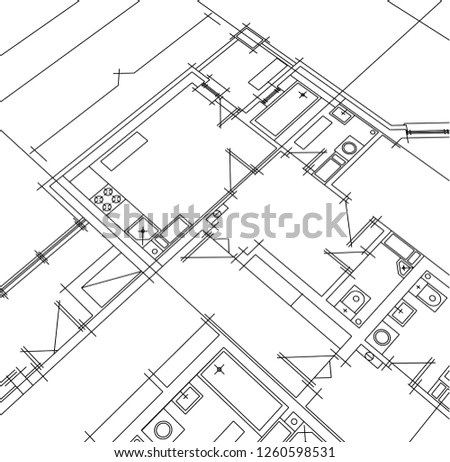 Abstract architectural drawings