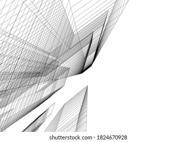 dibujos arquitectónicos abstractos vectores 3d ilustración