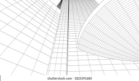 dibujos arquitectónicos abstractos vectores 3d ilustración