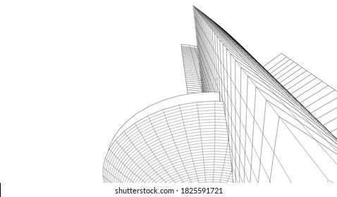 dibujos arquitectónicos abstractos vectores 3d ilustración