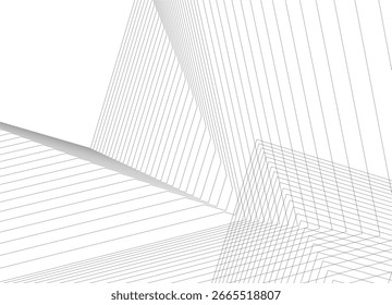 Abstrakte architektonische geometrische Hintergrund 3D-Zeichnung