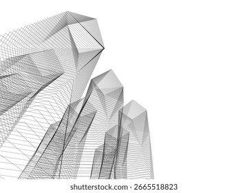 Resumo arquitetônico geométrico plano de fundo desenho 3d