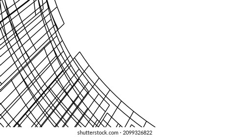 Abstract architectural linear vector drawing