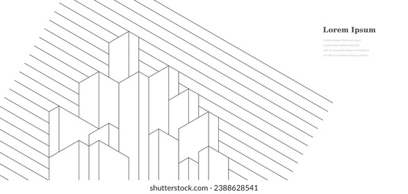 abstract architectural lines, geometric buildings texture background, technological construction, architecture concept