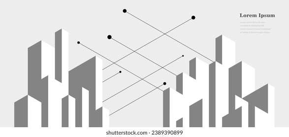 abstract architectural lines, geometric buildings texture background, technological construction, architecture concept