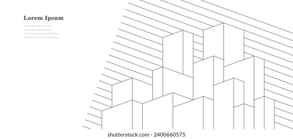 abstract architectural lines, geometric buildings texture background, technological construction, architecture concept