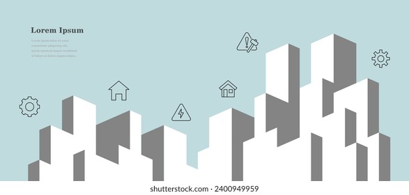 abstract architectural lines, geometric buildings texture background, construction icon set, architecture concept