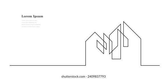 abstract architectural lines, geometric buildings texture background, simple construction, architecture concept