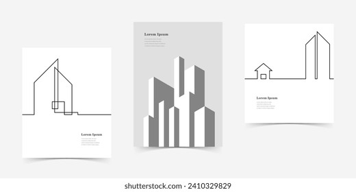 abstract architectural lines, geometric buildings texture background, technological construction set, architecture concept