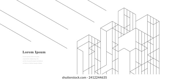 abstract architectural lines, geometric buildings texture background, technological construction, architecture concept