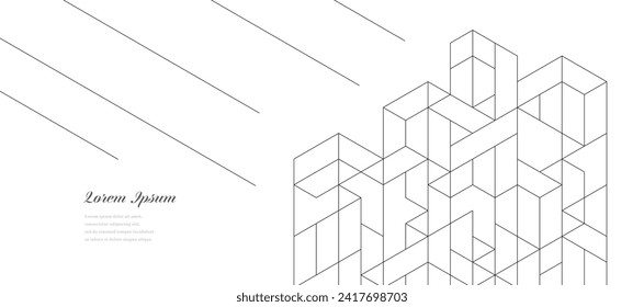 líneas arquitectónicas abstractas, fondo de textura de edificios geométricos, construcción tecnológica, concepto de arquitectura