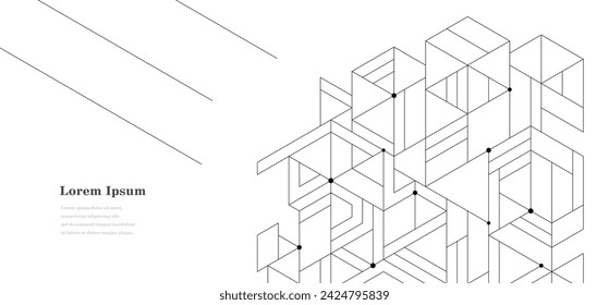 abstract architectural lines, geometric buildings texture background, technological construction, architecture concept