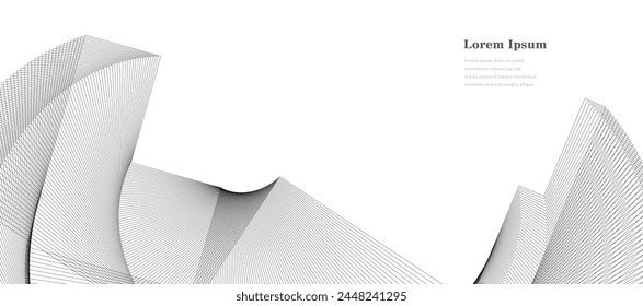 abstract architectural lines. geometric buildings texture background. technological construction. architecture concept.