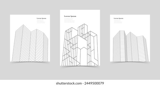 abstract architectural lines, geometric buildings texture background, technological construction set, architecture concept