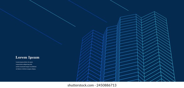 abstract architectural lines, geometric buildings texture background, technological construction, architecture concept