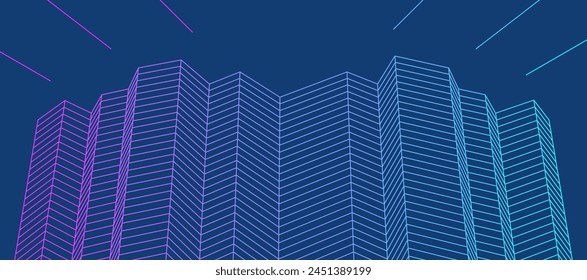 Abstrakte architektonische Linien, geometrische Gebäude Textur Hintergrund, technologische Konstruktion, Architekturkonzept