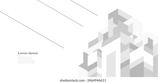 abstract architectural lines. geometric buildings texture background. technological construction. architecture concept.