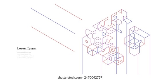 abstract architectural lines. geometric buildings texture background. technological construction. architecture concept.