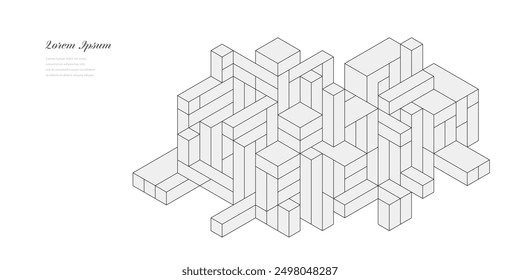 Líneas arquitectónicas abstractas. Fondo de textura de edificios geométricos. Construcción tecnológica. Concepto de arquitectura.