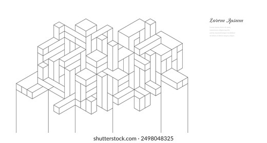 Líneas arquitectónicas abstractas. Fondo de textura de edificios geométricos. Construcción tecnológica. Concepto de arquitectura.