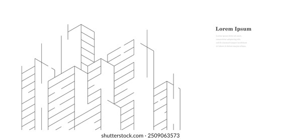 abstract architectural lines. geometric buildings texture background. technological construction. architecture concept.