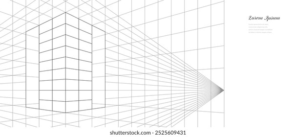 abstract architectural lines. geometric buildings texture background. technological construction. architecture concept.