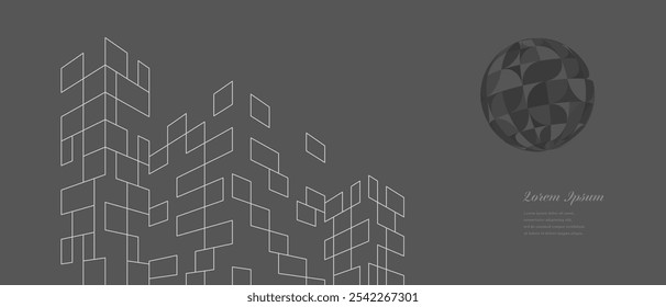 abstract architectural lines. geometric buildings texture background. geometric circle pattern. architecture concept.