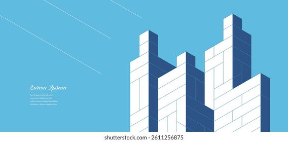 abstract architectural lines. geometric buildings texture background. technological construction. architecture concept.
