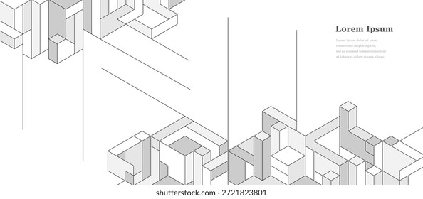 abstract architectural lines. geometric buildings texture background. technological construction. architecture concept.