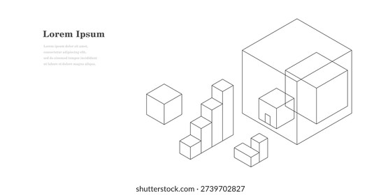 abstract architectural lines. geometric buildings texture background. technological construction. architecture concept.