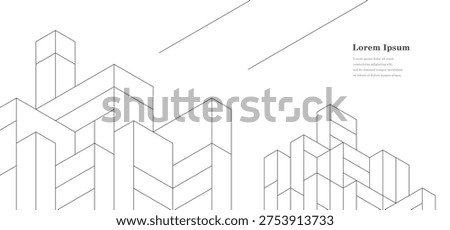 abstract architectural lines. geometric buildings texture background. technological construction. architecture concept.