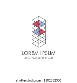 Abstract architectural logo. Concept and design. Vector illustration