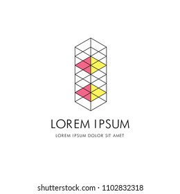 Abstract architectural logo. Concept and design. Vector illustration