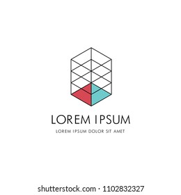 Abstract architectural logo. Concept and design. Vector illustration